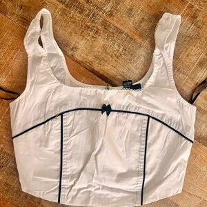 NEW White Crop Top with Black Trim